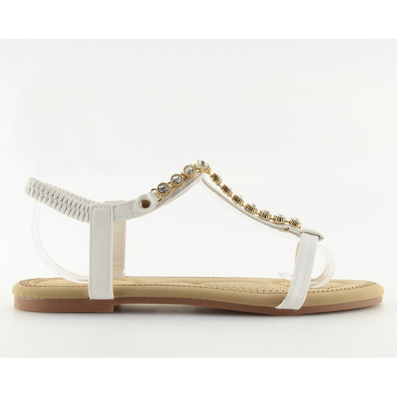 Sandalias con circonita blanca AS10875 Blanco