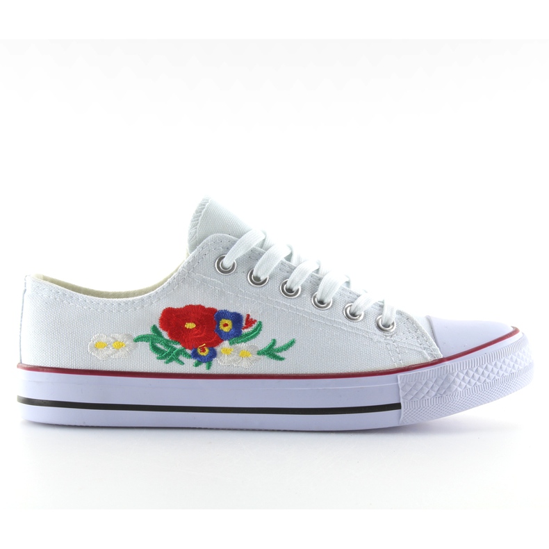 Deportivas blancas con bordado B71H-25 blanco Deportivas blancas con bordado B71H-25 blanco