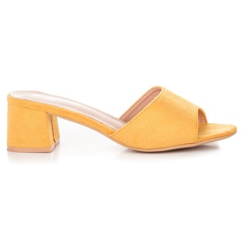 Renda Sandalias tacón ante amarillo Renda Sandalias tacón ante amarillo