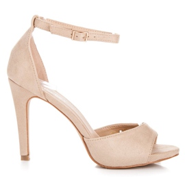 Sandalias vinceza ante tacón alto marrón