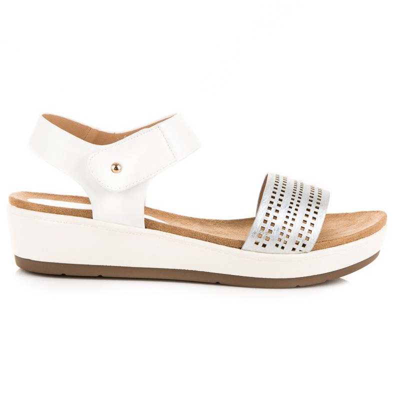 Elegantes sandalias vinceza con velcro blanco