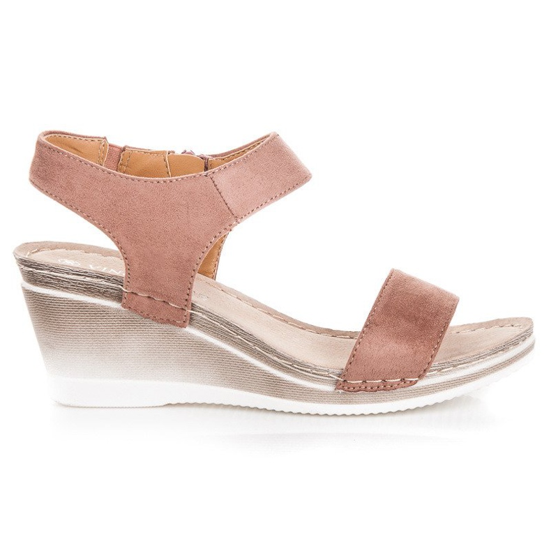 Sandalias cuña ante vinceza rosado