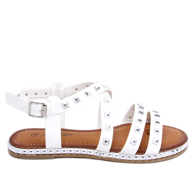 Sandalias blancas con tachuelas WL193 Blanco Sandalias blancas con tachuelas WL193 Blanco