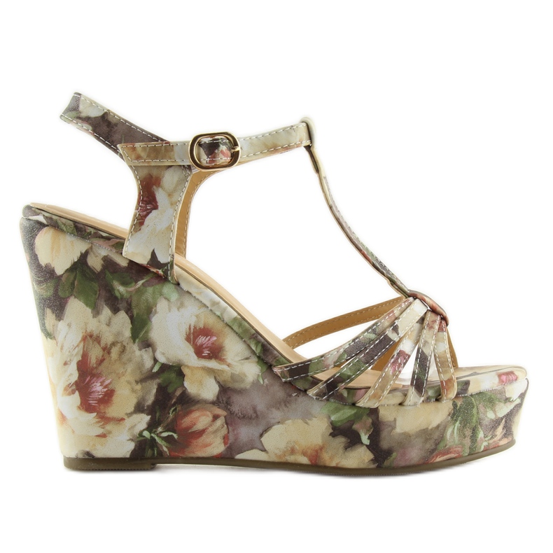 Sandalias cuña YX-17 beige Sandalias cuña YX-17 beige