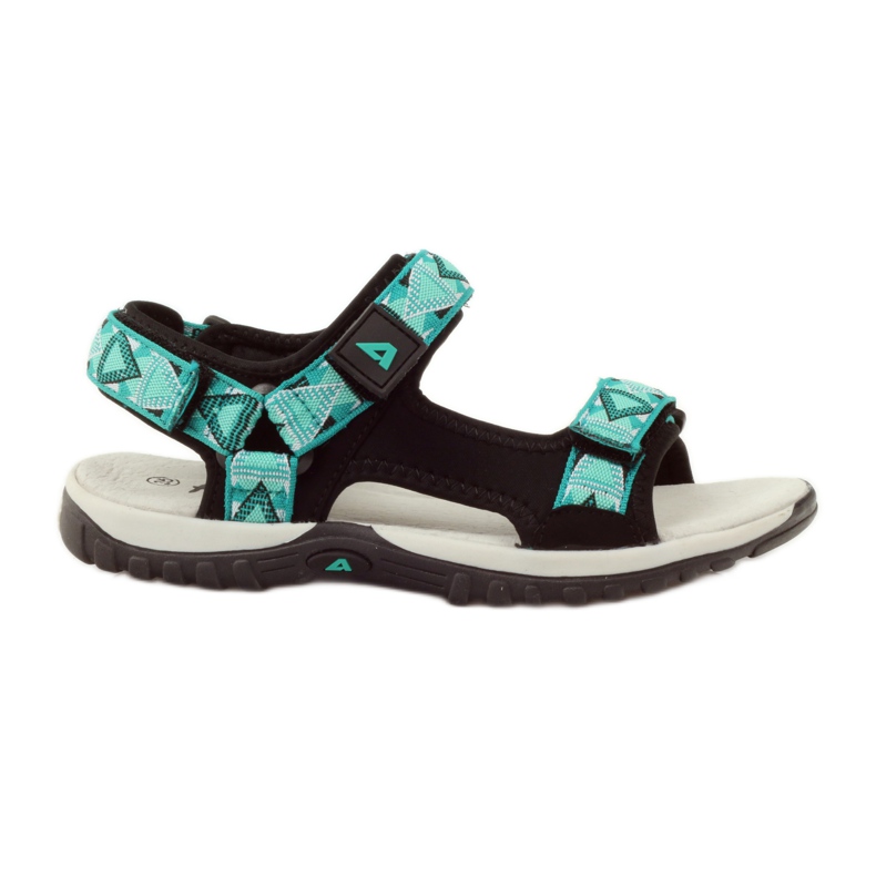 American Club Sandalias con inserción de piel americana 6102 verde negro
