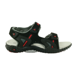 American Club Sandalias con aplicación de piel americana 5267 negro