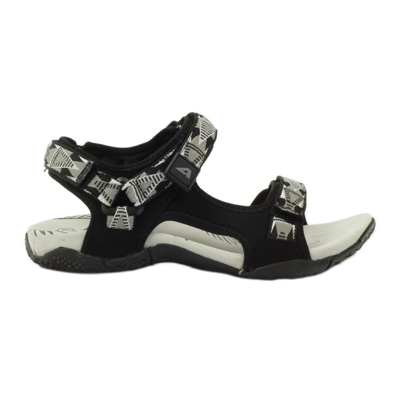 American Club Sandalias con inserción de piel americana 6102 negro gris