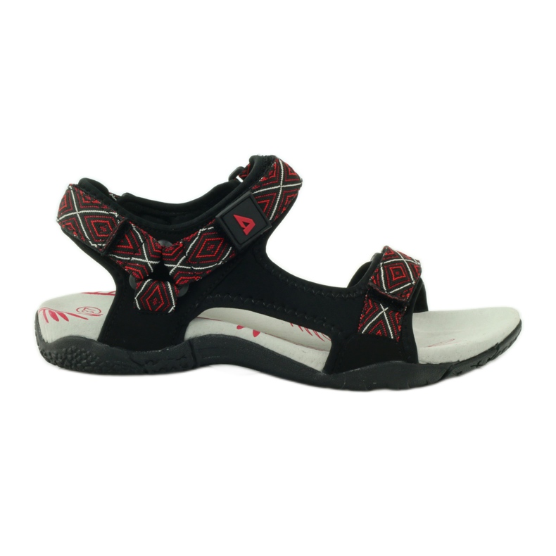 American Club Sandalias con inserción de piel americana 6102 negro rojo