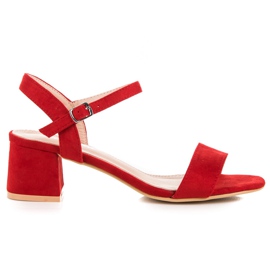 Renda Sandalias de tacón rojo