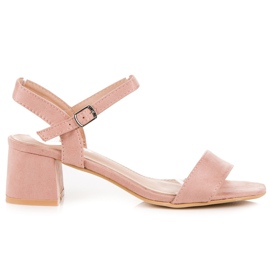 Renda Sandalias de tacón rosa