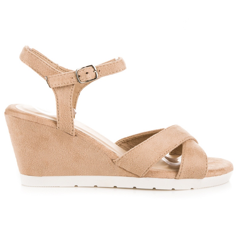 Sandalias cuña vinceza beige