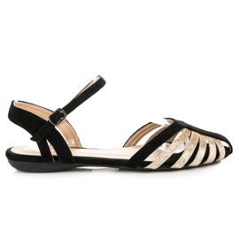 Sandalias vinceza planas elegantes negro