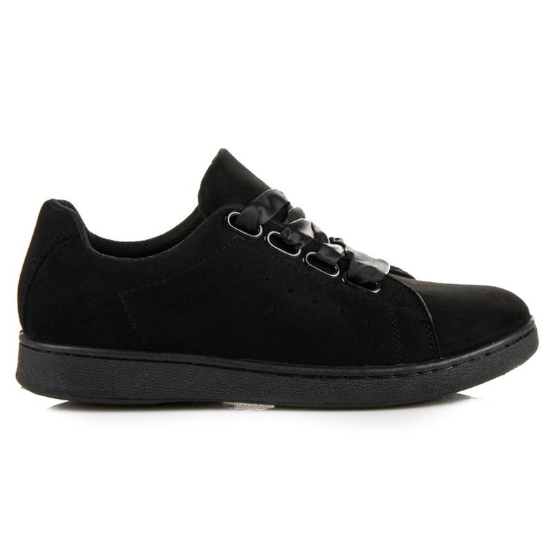 Deportivas de ante con lazo negro