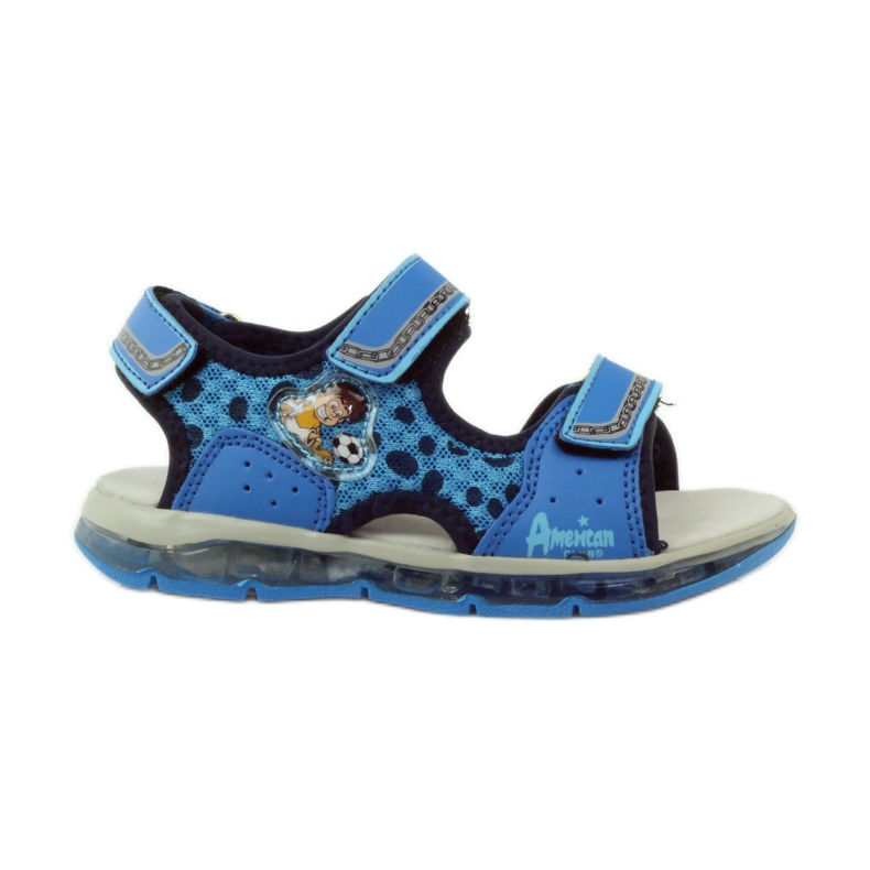 American Club Sandalias brillantes piel americana azul