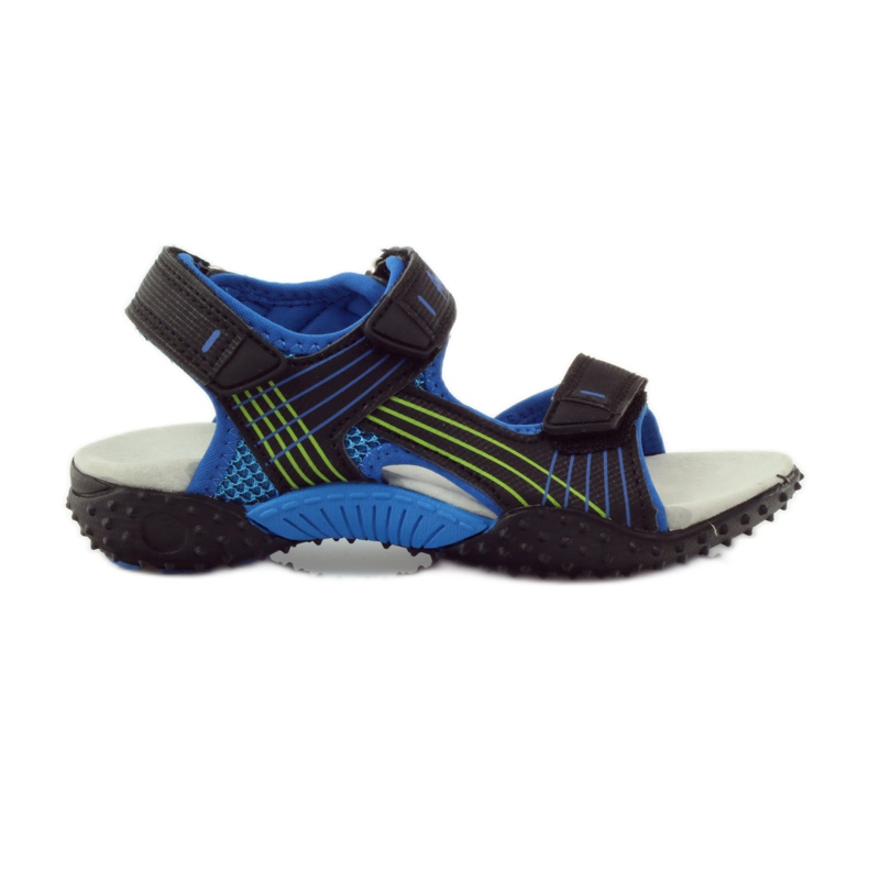 American Club Sandalias con aplicación de piel americana 5261 negro azul verde