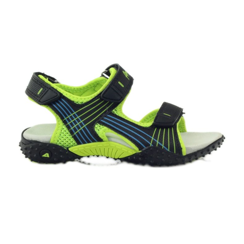American Club Sandalias con aplicación de piel americana 5261 verde negro