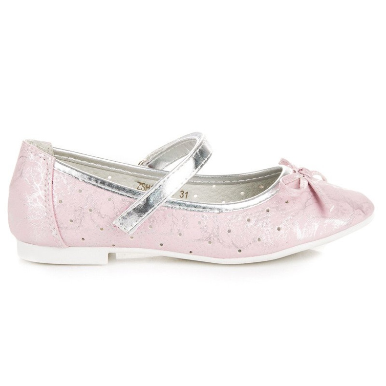 Elegante bailarina velcro vinceza rosado