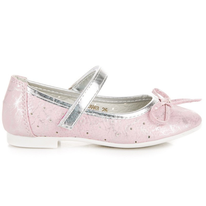 Vinceza Cómodas bailarinas de velcro rosado
