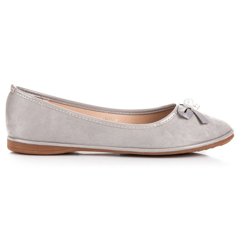 Ideal Shoes Bailarinas elegantes de ante gris
