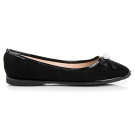 Ideal Shoes Bailarinas Elegantes Ante negro