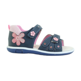 American Club Sandalias para niños con inserción de piel americana 87285 rosado azul marino