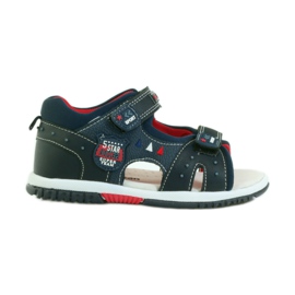 American Club Sandalias para niños con inserción de piel americana 87289 azul marino