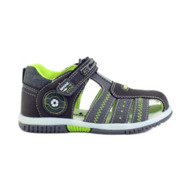 American Club Sandalias para niños con inserción de piel americana 87290 verde gris
