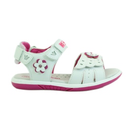 American Club Sandalias para niños con inserción de piel americana 93606 rosado blanco