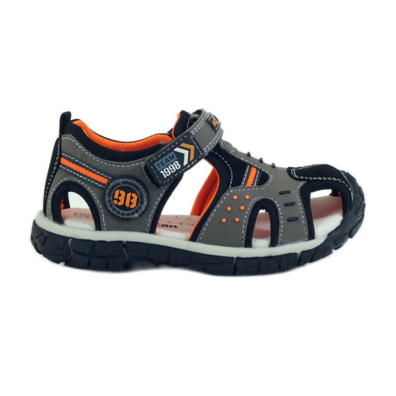 American Club Sandalias con inserción de piel americana 93594 gris naranja