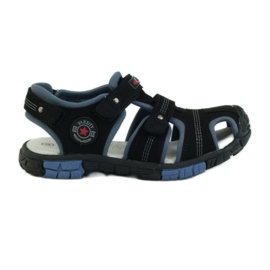 American Club Sandalias con inserción de piel americana 93603 negro