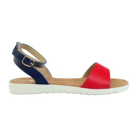 American Club Sandalia americana 170621 plantilla piel rojo azul marino