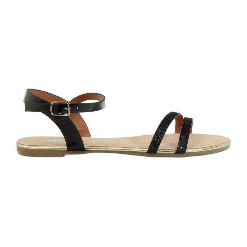 American Club Sandalias negras American 052 glitter negro