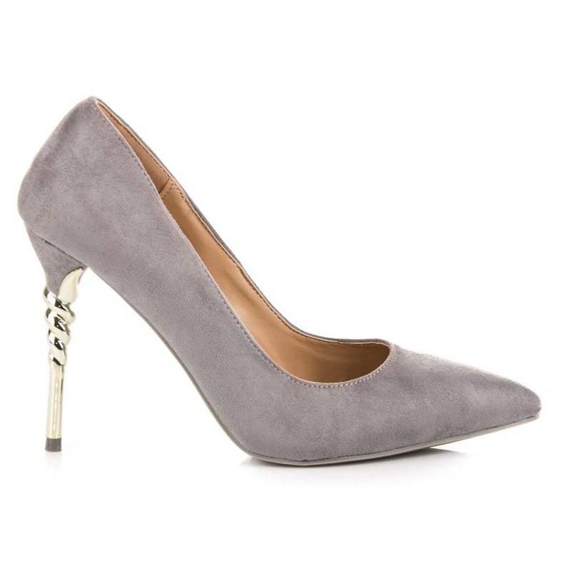 Tacones de ante gris