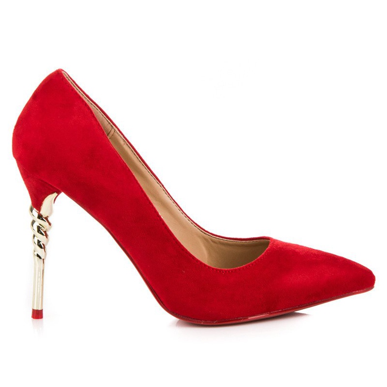 Tacones de ante rojo