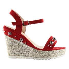 Alpargatas rojas con cuña rojo TS-2730 Rojo