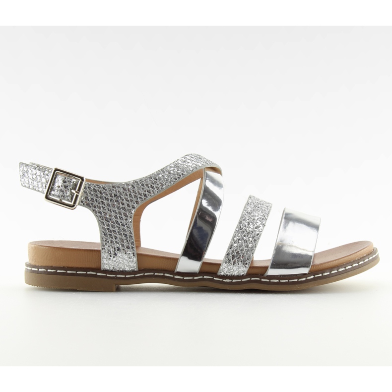 Sandalias plata mujer J80-1 plata gris