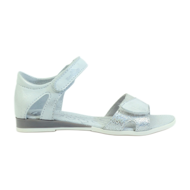Sandalias blancas y plateadas Ren But 4333 gris blanco