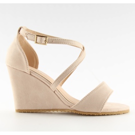 Sandalias cuña beige 266-6 beige