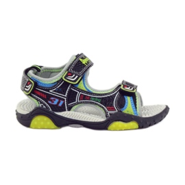 American Club Zapatos infantiles sandalias resplandecientes americanas 1702 verde gris azul negro