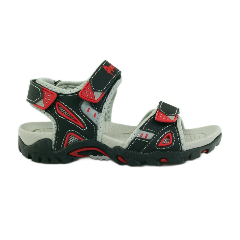 American Club sandalias negras para niños 1713 negro rojo gris