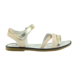 American Club Sandalias con aplicación de piel americana 5019 amarillo marrón