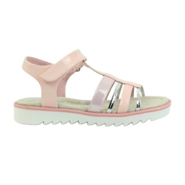 American Club Sandalias con inserción de piel americana 16903 rosa gris