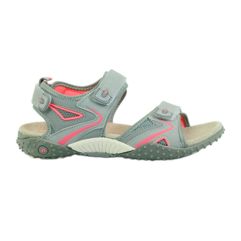 American Club Sandalias con aplicación de piel americana 1707 gris naranja