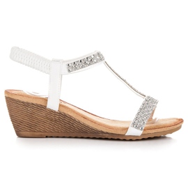 Fama Sandalias cuña elegantes blanco