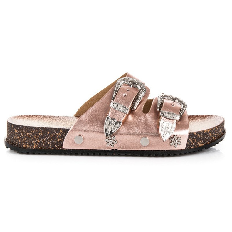 Seastar Pantuflas rosas con hebillas rosado