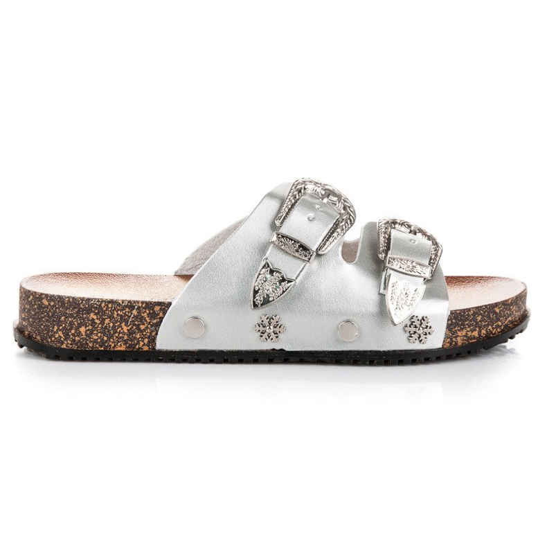 Seastar Babuchas plateadas con hebillas gris