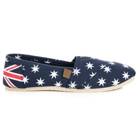 McKey Alpargatas sin cordones de moda blanco azul marino