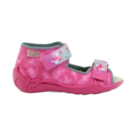 Sandalias befado pantuflas, plantilla de piel rosa