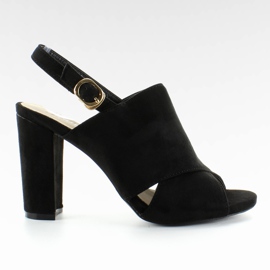 Sandalias de tacón ancho M227P Negro