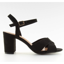 Sandalias con tacón ancho negro 100